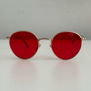 Round Red Lens Sunglasses